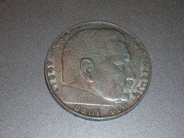 ALEMANIA 2 MARCOS PLATA 1938 J (Hindenburg) (4975) - 2 Reichsmark