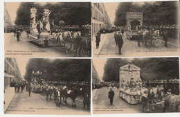 MEURTHE Et MOSELLE - NANCY - Cortège Historique, 1909 - 4 CPA NON CIRCULEE  CHARS(Détail Dans Description) - Manifestazioni