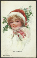 MISS SANTA CLAUS Illustrator Harrison Fisher Old Postcard (see Sales Conditions) 03866 - Santa Claus