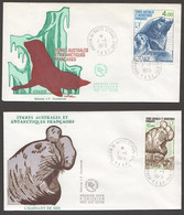 1979  Otarie  4fr Eéphants De Mer PA 50, 52 - FDC