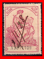 ESPAÑA( POLIZA FISCAL )TIMBRE 7ª CLASE VALOR 2.40 PTAS. Nº  A3811109 SERIE AÑO 1919-126 - EL ESCUDO MUESTRA LAS ARMAS - Fiscales