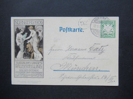 AD Bayern Sonder GA / Privat GA Nürnberg 1906 Jubiläums Landes Ausstellung Stempel Nürnberg Ausstellung Nach München - Ganzsachen