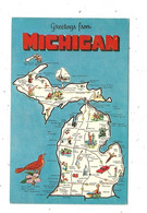 JC , G , Cp , Etats Unis , MI , Greetings From MICHIGAN , Vierge - Autres & Non Classés