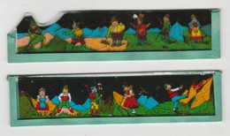 Toverlantaarn Glazen Strips - Glass Magic Lantern Slide Pictures - Plaque De Verre Lanterne (allerlei Figuren) - Plaques De Verre