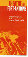 MONACO Progamme Saison 1973 Theatre Du Fort Antoine - Programma's
