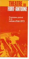 MONACO Progamme Saison 1973 Theatre Du Fort Antoine - Programmes