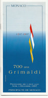 MONACO Progamme 700 Ans DES GRIMALDI 1997 - Programs