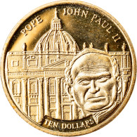 Monnaie, Liberia, Jean-Paul II, 10 Dollars, 2003, FDC, Or - Liberia