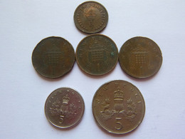 Lot De 6 Grande-Bretagne 1/2 New Penny 1976 - 5 Pence 1990 - 1 New Penny 1971 (x3)  5 New Pence 1969 Pièce Monnaie Coin - Sonstige & Ohne Zuordnung