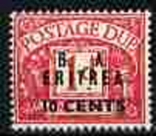 British Occupations Of Italian Colonies - Eritrea 1950 KG6 British Administration Postage Due 10c On 1d Overprinted BA E - Erythrée