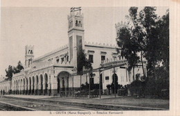 CPA  ESPAGNE---MAROC ESPAGNOL---CEUTA---ESTACION FERROCARRIL - Ceuta