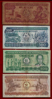 MOZAMBIQUE BANKNOTE - LOT OF 4 USED DIF. NOTES - 1000 METICAIS 1989, 500 MT 1983, 100 MT 1980, 50 MT 1980 (NT#01) - Mozambique