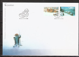 Norway Norge 2008 Christmas: Winter In Stor Elvdal  Mi 1669-1670  FDC - Lettres & Documents