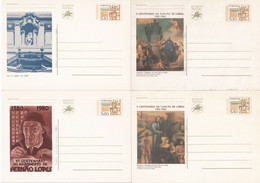 PORTUGAL - 1980 - ENTIER POSTAL - BILDPOSTKARTE - 4 CP ILLUSTREES ! - Postwaardestukken