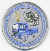 PATCH ECUSSON INSIGNE BLEU CLAIR GROUPEMENT BLINDE DE GENDARMERIE MOBILE GBGM EQUIPAGE D.R.A.P RHINOCEROS - Police & Gendarmerie