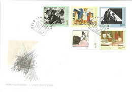 Norway 2003 Art - Norwegian Grafics  Mi 1457-1461 FDC - Cartas & Documentos