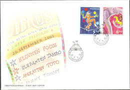 Norway 2002 Europa Circus  Mi 1446-1447 FDC - Covers & Documents