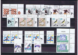 Israel #2 1980-1998: Imprint Dates And/or Sheet Numbers, Various Stamps Used /gestempelt - Collections, Lots & Series