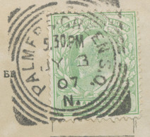 GB „PALMERS-GREEN-S.O. / N.“ (LONDON) Extremely Rare Squared Circle Postmark - Storia Postale