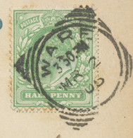 GB „WARE“ Squared Circle Postmark (Cohen Type 5th I CT) Superb Strike On Pc - Storia Postale