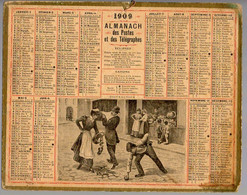 CALENDRIER GF 1909 - DISTRACTION, Imprimeur Oberthur Rennes - Grand Format : 1901-20