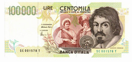 Italia - 100.000 Lire 1995 Caravaggio II Tipo    ---- - 100000 Liras