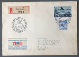 Suisse, Enveloppe MAIDEN VOYAGE SWISSAIR - GENEVE - NEW YORK 2.5.1947 - (B3907) - Autres & Non Classés