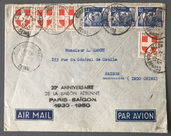 France Enveloppe 20° ANNIVERSAIRE DE LA LIAISON AERIENNE PARIS SAIGON 1930-1950 - (B3919) - 1921-1960: Période Moderne