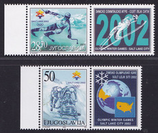 Yugoslavia, 2002, Salt Lake City, MNH, With Central Label - Winter 2002: Salt Lake City