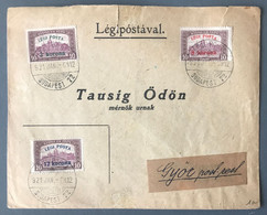 Hongrie Poste Aérienne N°3, 4 Et 5 Sur Enveloppe De Budapest à GYOP 1921 - (B3922) - Cartas & Documentos