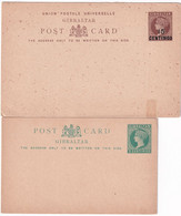 GIBRALTAR - 1889 - ENTIER POSTAL - 2 CARTES NEUVES - Gibraltar