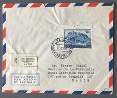 Saint Marin Poste Aérienne N°73 (non Dentelé) Sur Enveloppe Recommandée Pour Paris - (B3926) - Briefe U. Dokumente