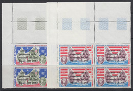 Wallis & Futuna Islands, Scott 205-206, MNH Blocks Of Four - Nuevos