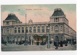 BRUXELLES * BELGIQUE * GARE DU NORD * Animation * KIOSQUE * Carte Colorisée & Glacée - Aeronáutica - Aeropuerto