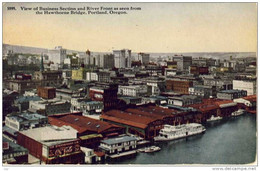 PORTLAND, OR - View Of Business Section And River Front As Seen From The Howthorne Bridge, PORTLAND, OR - Portland