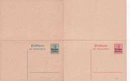 OCCUPATION ALLEMANDE En BELGIQUE - 1915 - ENTIER POSTAL - 2 CARTES AVEC REPONSE PAYEE NEUVES ! - OC1/25 Governo Generale