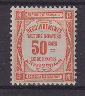 FRANCE : T N° 47 * . LEGER PELURAGE . 1908/25 . ( CATALOGUE YVERT ) . - 1859-1959 Mint/hinged