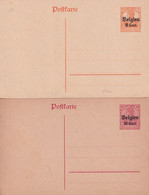OCCUPATION ALLEMANDE En BELGIQUE - 1916/1917 - ENTIER POSTAL - 2 CARTES NEUVES P10 I + P11 II - OC1/25 Gouvernement Général