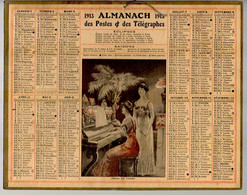 CALENDRIER GF 1913 - Piano Et Chant, Imprimeur Oberthur Rennes (calendrier Double Couverture) - Grossformat : 1901-20