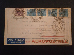 BRESIL BRAZIL AVION PLANE CONDOR ZEPPELIN LUFTANSA RIO JANEIRO NIORT DEUX SEVRES ENVELOPPE LETTRE DOCUMENT COURRIER - Luftpost (private Gesellschaften)