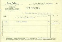 Düsseldorf Rechnung 1912 " Hans Gather Schmalz-Import Lebensmittel-Großhandel " - Alimentos