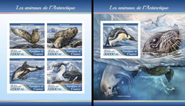 Guinea 2017, Animals In Antartic, 4val In BF +BF IMPERFORATED - Arctic Wildlife