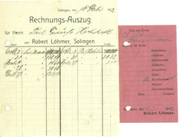 Solingen Rechnung 1912 " Robert Löhmer Kolonialwaren-Großhandlung " - Levensmiddelen