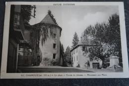 CPSM - CHAMOUX (73) - La Place - Entrée Du Château - Monument Aux Morts - Chamoux Sur Gelon