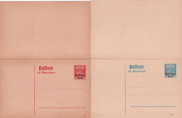 BAYERN - 1920 - ENTIER POSTAL - 2 CARTES AVEC REPONSE PAYEES SURCHARGEES "DEUTSCHES REICH" NEUVES - Postal  Stationery