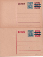 BAYERN - 1920 - ENTIER POSTAL - 2 CARTES SURCHARGEES NEUVES - Postal  Stationery