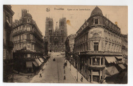 BRUXELLES * BELGIQUE * EGLISE & RUE SAINTE GUDULE * Nels Série 1 N° 54 * FLAMME - Aeronáutica - Aeropuerto