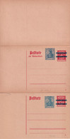 BAYERN - 1921 - ENTIER POSTAL - 2 CARTES SURCHARGEES NEUVES - Postal  Stationery