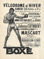 CP BOXE - BOXEUR - BOXING - BOKSEN - JOHNNY CUTHBERT Vs EDOUARD MASCART (PARIS 23-10-1927) - Boxing