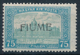 ** Fiume 1918 Parlament 75f H.IV. Felülnyomással, Bodor Vizsgálójellel (Sassone EUR 160,-) - Sonstige & Ohne Zuordnung